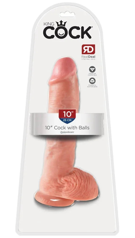 10" Cock with Balls - Happytoys Sexshop: online sex shop for Feeling Happy & Easy 😊 - Discreet geleverd