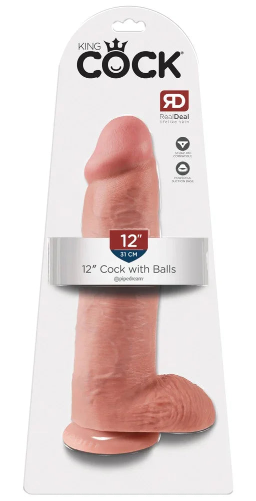 12" Cock with Balls - Happytoys Sexshop: online sex shop for Feeling Happy & Easy 😊 - Discreet geleverd