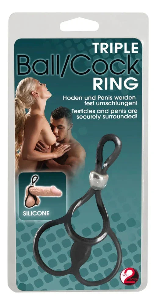 Triple Ball and Cock Ring - Happytoys Sexshop: online sex shop for Feeling Happy & Easy 😊 - Discreet geleverd
