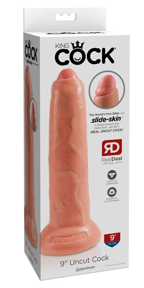 King Cock Uncut - Flesh - Happytoys Sexshop: online sex shop for Feeling Happy & Easy 😊 - Discreet geleverd