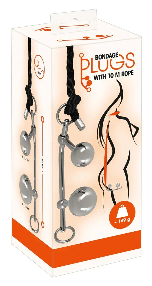 Bondage Plugs with 10 m Rope - Happytoys Sexshop: online sex shop for Feeling Happy & Easy 😊 - Discreet geleverd