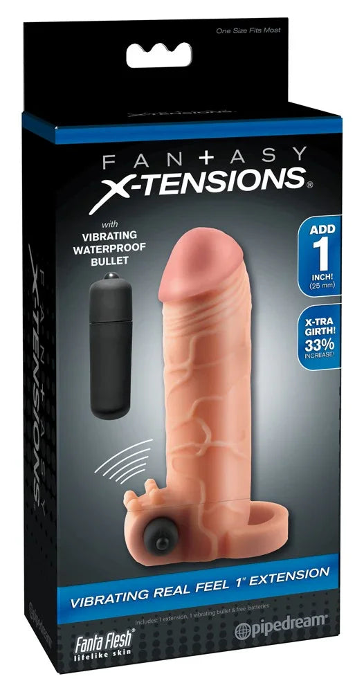 Vibrating Real Feel 2" Extension - Happytoys Sexshop: online sex shop for Feeling Happy & Easy 😊 - Discreet geleverd