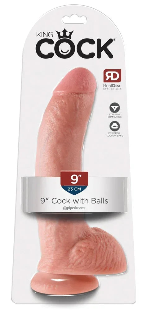 Cock 9" with Balls - Happytoys Sexshop: online sex shop for Feeling Happy & Easy 😊 - Discreet geleverd