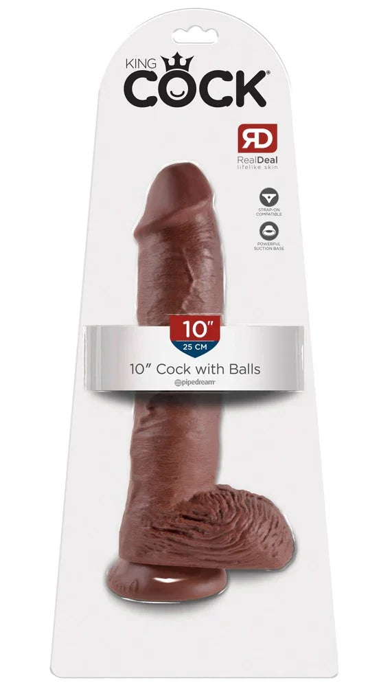 10" Cock with Balls - Happytoys Sexshop: online sex shop for Feeling Happy & Easy 😊 - Discreet geleverd