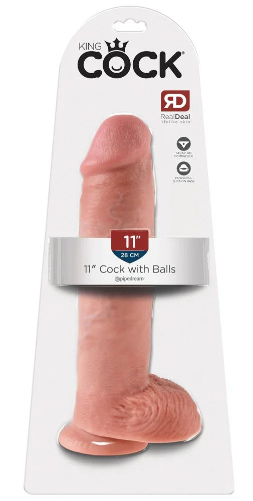 11" Cock with Balls - Happytoys Sexshop: online sex shop for Feeling Happy & Easy 😊 - Discreet geleverd