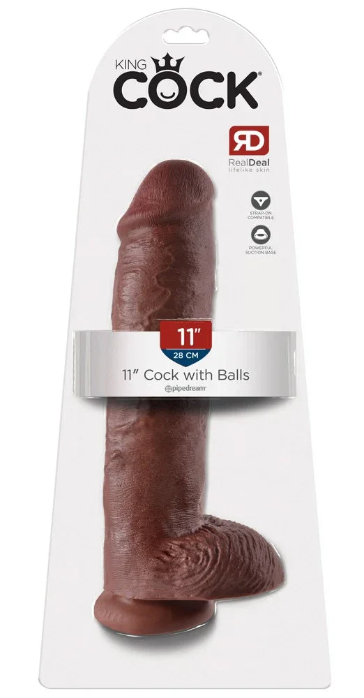11" Cock with Balls - Happytoys Sexshop: online sex shop for Feeling Happy & Easy 😊 - Discreet geleverd