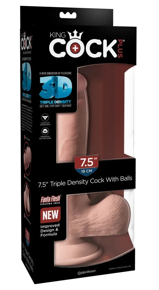 7.5" Triple Density Cock with balls - Happytoys Sexshop: online sex shop for Feeling Happy & Easy π - Discreet geleverd