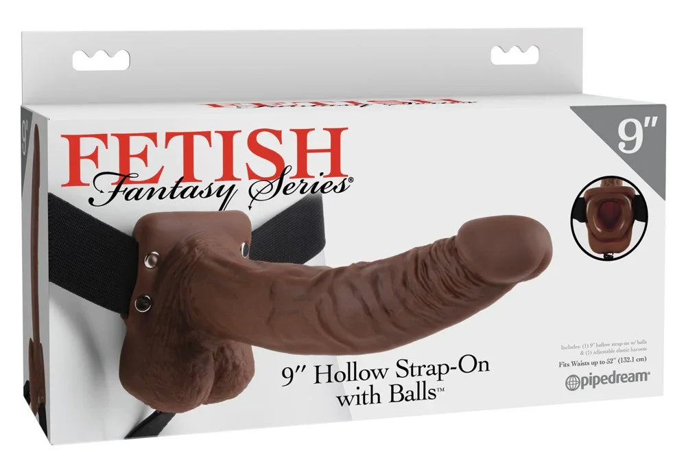 9" Hollow Strap-on with Balls - Happytoys Sexshop: Toys for Feeling Happy & Easy 😊 - Discreet geleverd