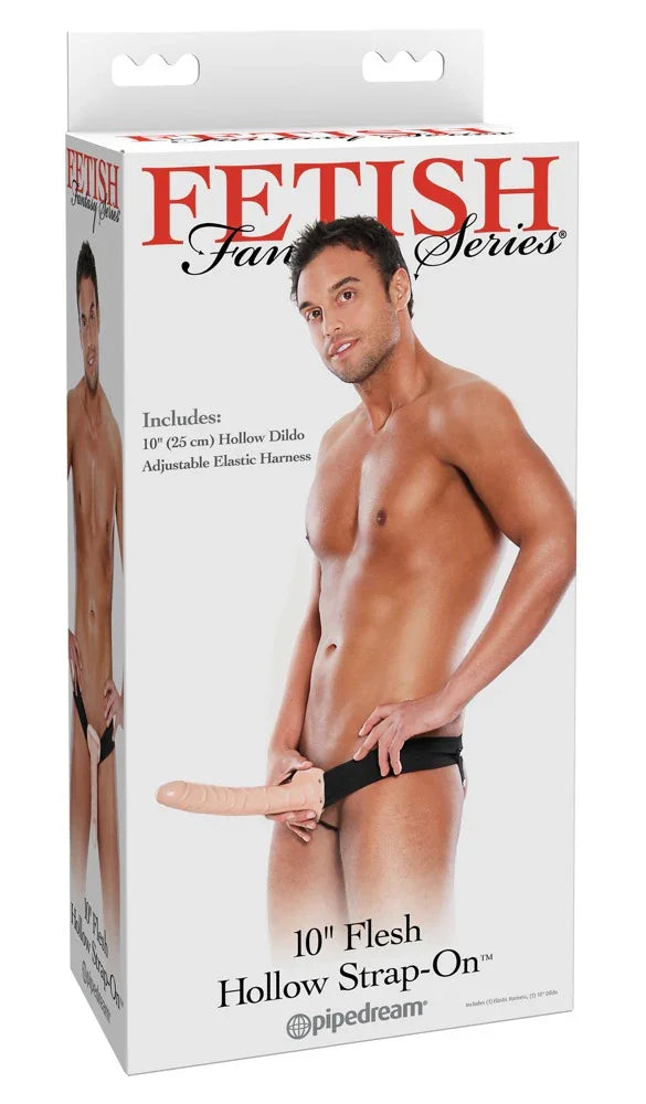 10" Flesh Hollow Strap-on - Happytoys Sexshop: Toys for Feeling Happy & Easy π - Discreet geleverd