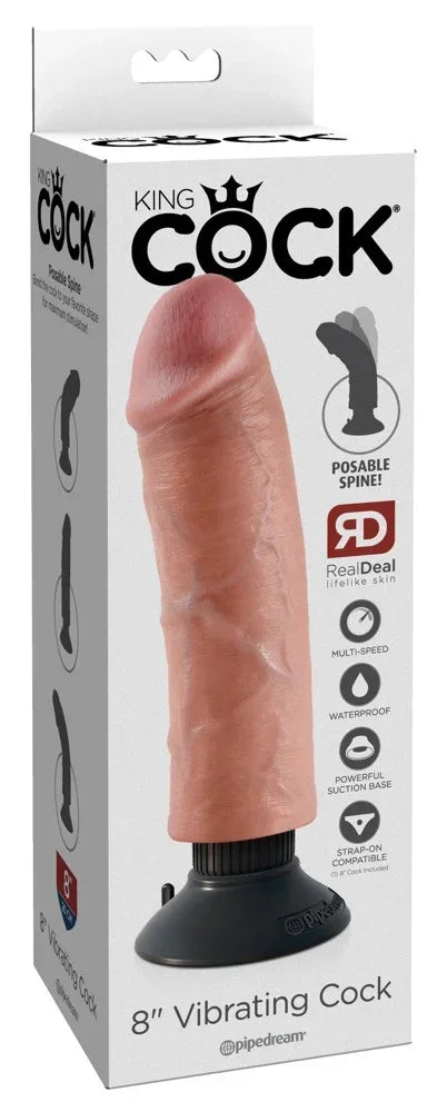 8" Vibrating Cock - Happytoys Sexshop: online sex shop for Feeling Happy & Easy 😊 - Discreet geleverd