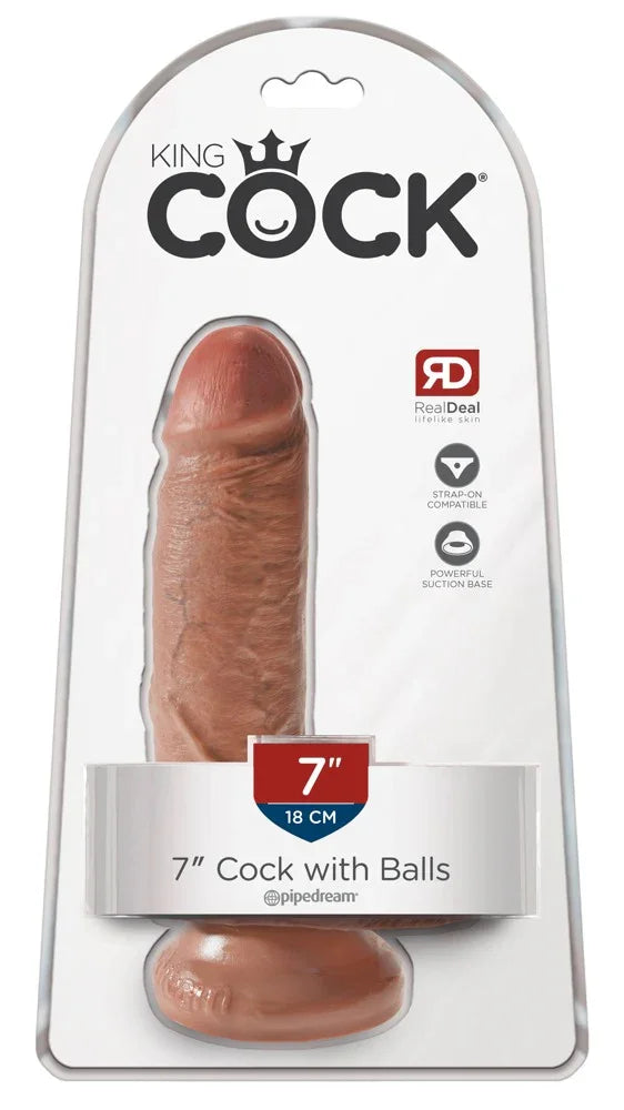 7" Cock with Balls - Happytoys Sexshop: online sex shop for Feeling Happy & Easy 😊 - Discreet geleverd