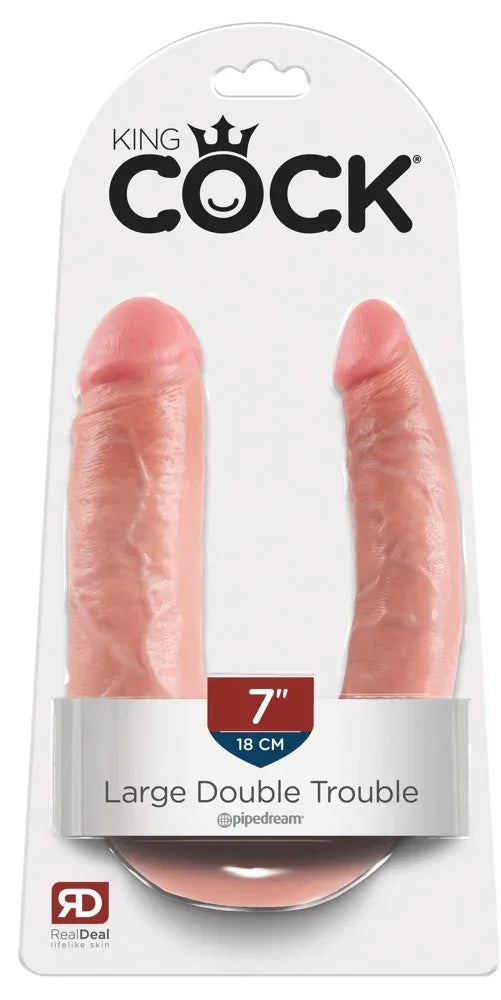 King Cock Double Trouble - Happytoys Sexshop: online sex shop for Feeling Happy & Easy 😊 - Discreet geleverd