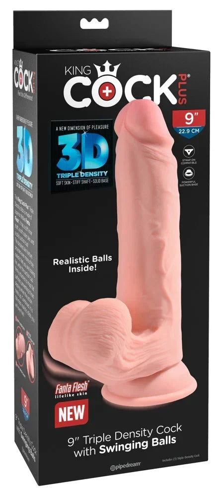 Triple Density Cock with Swinging Balls - Happytoys Sexshop: online sex shop for Feeling Happy & Easy 😊 - Discreet geleverd