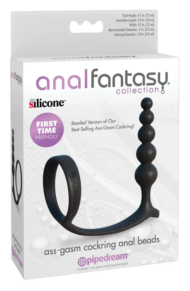 Ass-Gasm Cockring Anal Beads - Happytoys Sexshop: online sex shop for Feeling Happy & Easy 😊 - Discreet geleverd