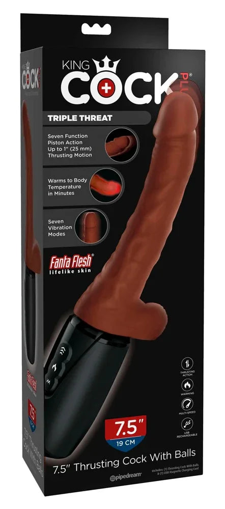 7.5" Thrusting Cock with Balls - Happytoys Sexshop: Toys for Feeling Happy & Easy 😊 - Discreet geleverd
