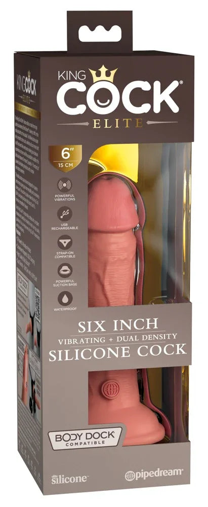6" Vibrating + Dual Density Silicone Cock - Happytoys Sexshop: online sex shop for Feeling Happy & Easy 😊 - Discreet geleverd