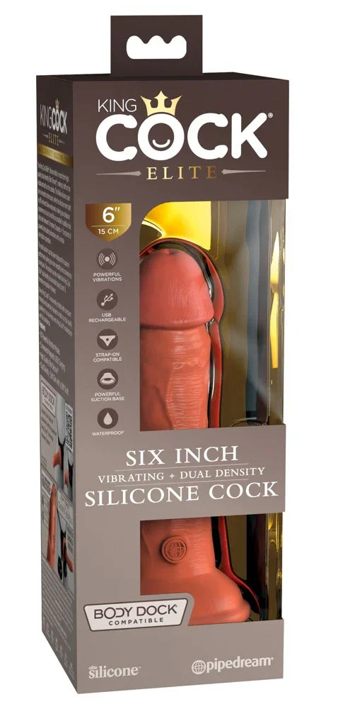 6" Vibrating + Dual Density Silicone Cock - Happytoys Sexshop: online sex shop for Feeling Happy & Easy 😊 - Discreet geleverd