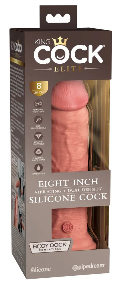 8" Vibrating + Dual Density Silicone Cock - Happytoys Sexshop: Toys for Feeling Happy & Easy 😊 - Discreet geleverd