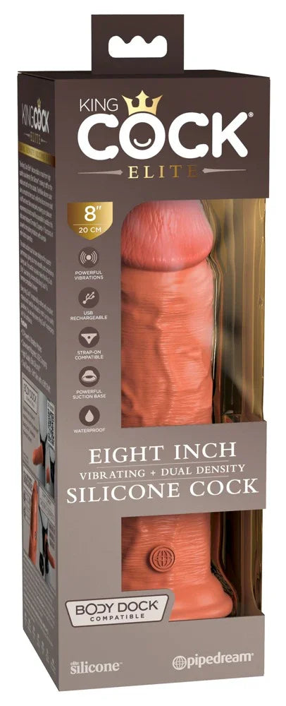 8" Vibrating + Dual Density Silicone Cock - Happytoys Sexshop: online sex shop for Feeling Happy & Easy 😊 - Discreet geleverd