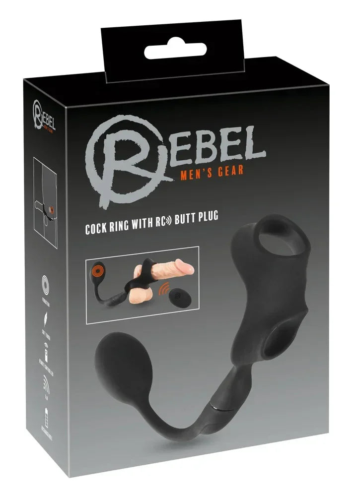 Cock Ring with RC Butt Plug - Happytoys Sexshop: online sex shop for Feeling Happy & Easy 😊 - Discreet geleverd