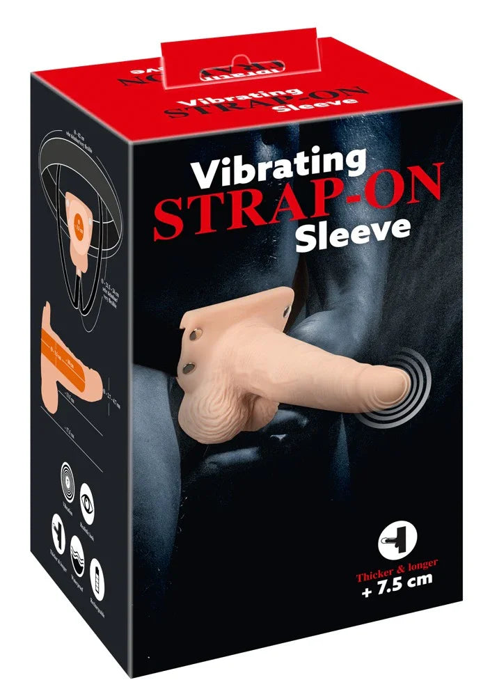 Vibrating Strap-On Sleeve - Happytoys Sexshop: online sex shop for Feeling Happy & Easy 😊 - Discreet geleverd
