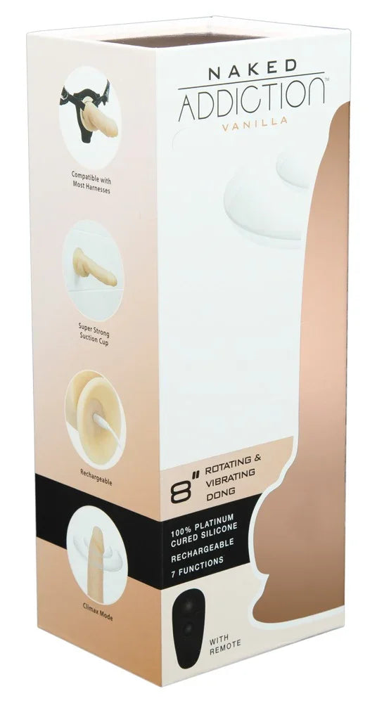 8" Rotating & Vibrating Dong - Happytoys Sexshop: Toys for Feeling Happy & Easy 😊 - Discreet geleverd