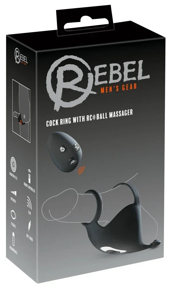Cock ring with RC ball massager - Happytoys Sexshop: online sex shop for Feeling Happy & Easy 😊 - Discreet geleverd