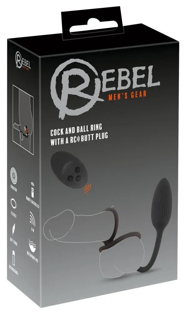 Cock and Ball Ring with RC Butt Plug - Happytoys Sexshop: online sex shop for Feeling Happy & Easy π - Discreet geleverd