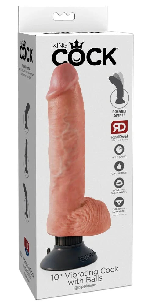 10" Vibrating Cock with Balls - Happytoys Sexshop: online sex shop for Feeling Happy & Easy đ - Discreet geleverd