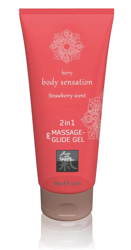 Massage & Glide Gel 2 in1 Strawberry Scent - Happytoys Sexshop: Toys for Feeling Happy & Easy 😊 - Discreet geleverd
