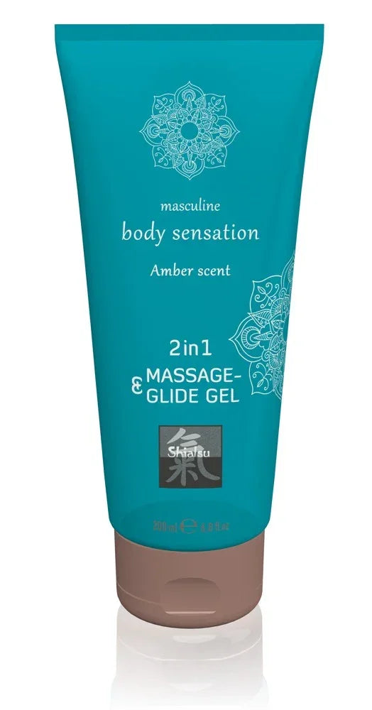 Massage & Glide Gel 2in1 Amber Scent - Happytoys Sexshop: online sex shop for Feeling Happy & Easy 😊 - Discreet geleverd