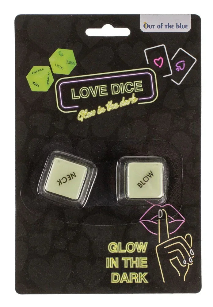 Glow in the Dark Love Dice - Happytoys Sexshop: online sex shop for Feeling Happy & Easy 😊 - Discreet geleverd
