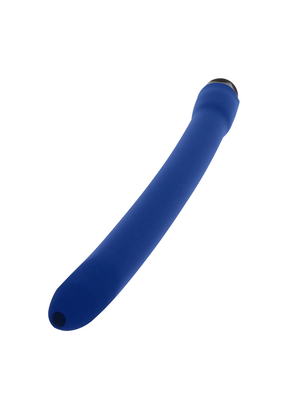 Blauwe flexibele siliconen anale douche met afgeronde tip