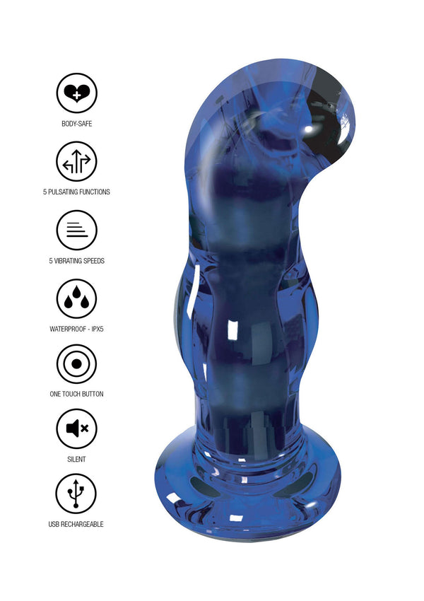 Bestel: Gleaming Vibrating Glass Plug by ToyJoy Buttocks - bij Happytoys.nl, happytoys.be, Happytoys.ae: erotische sex webshop | liever Happy dan Easy ⭐⭐⭐⭐⭐