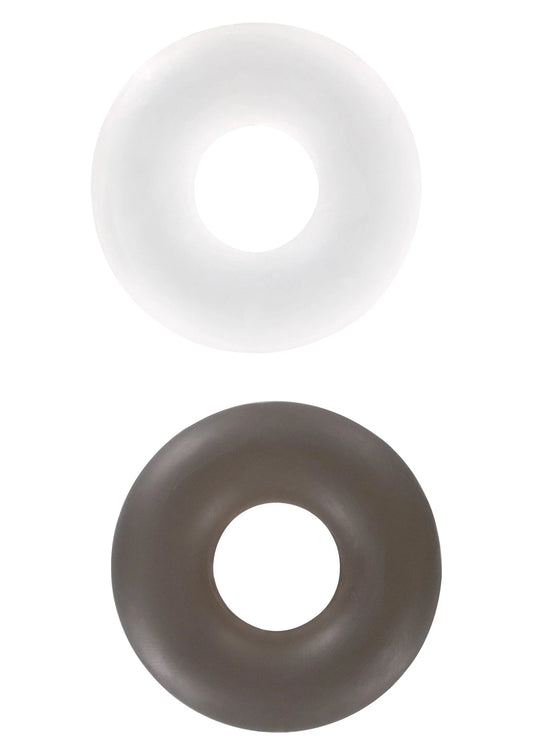 Set studringen met witte en grijze ring, rond model, los weergegeven