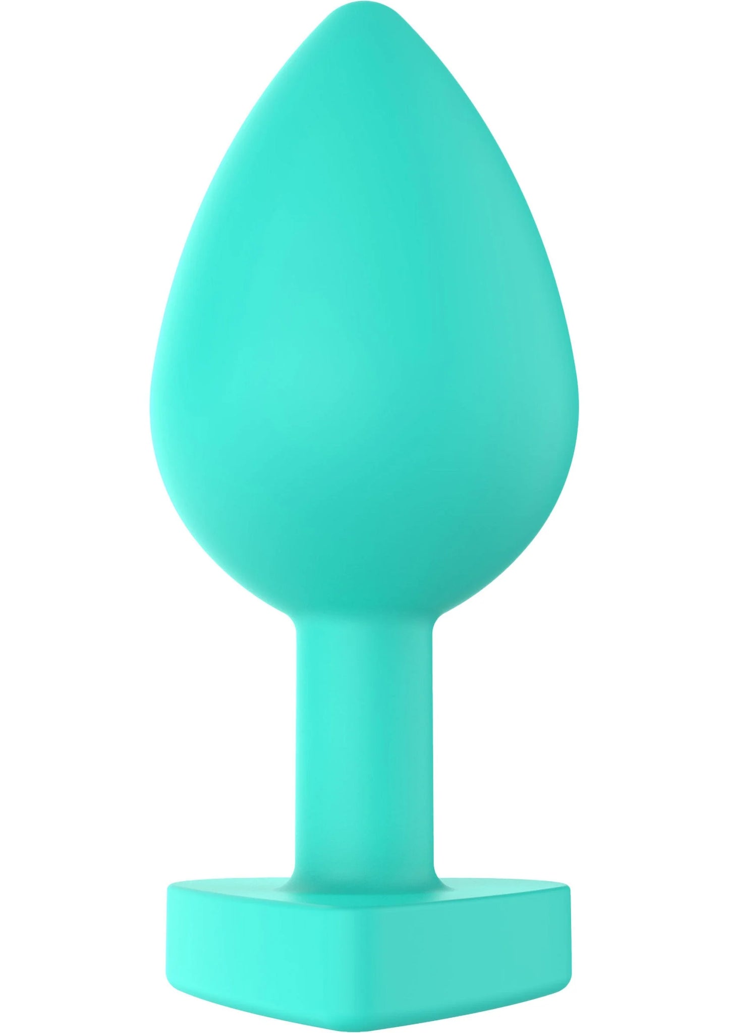 Turquoise buttplug met ronde punt en brede basis