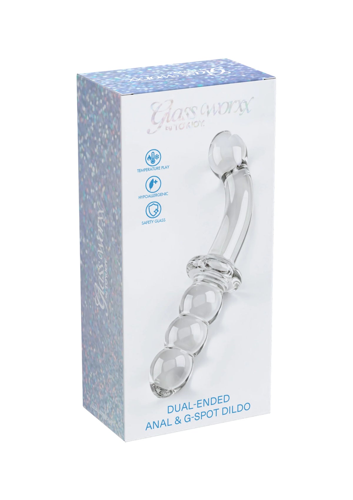 Bestel: Dual - Ended Anal & G - spot Dildo byToyJoy Glass Worxx - vibrators bij Happytoys.nl, happytoys.be, Happytoys.ae: erotische sex webshop | liever Happy dan Easy ⭐⭐⭐⭐⭐