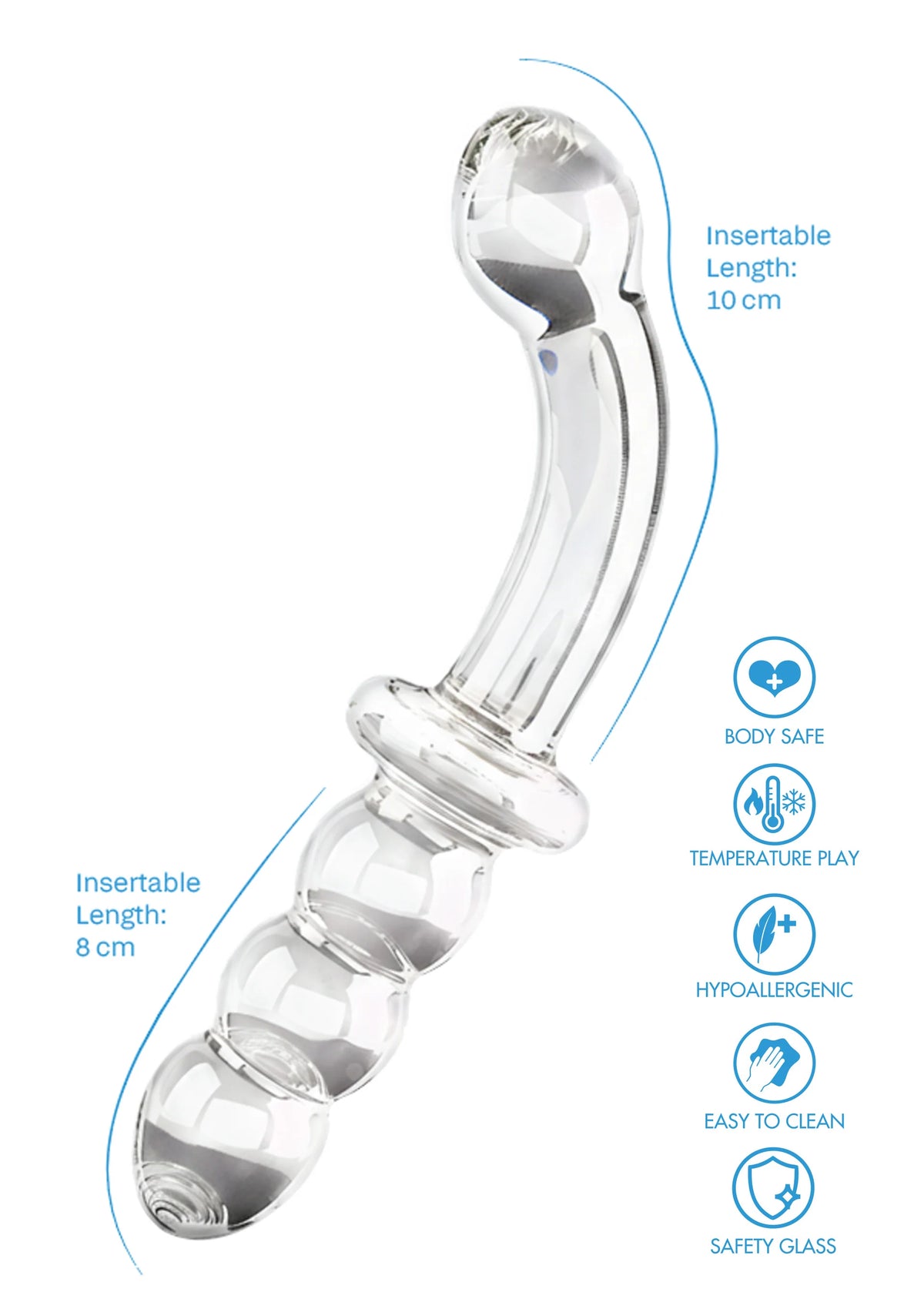 Bestel: Dual - Ended Anal & G - spot Dildo byToyJoy Glass Worxx - vibrators bij Happytoys.nl, happytoys.be, Happytoys.ae: erotische sex webshop | liever Happy dan Easy ⭐⭐⭐⭐⭐