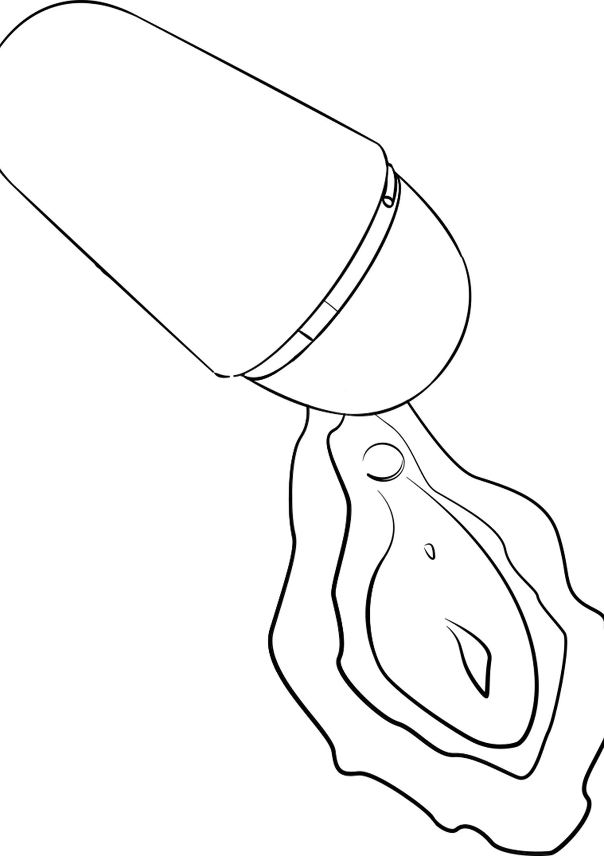 Airpressure vibrator van Romp met afgeronde kop, in gebruik op hand getoond