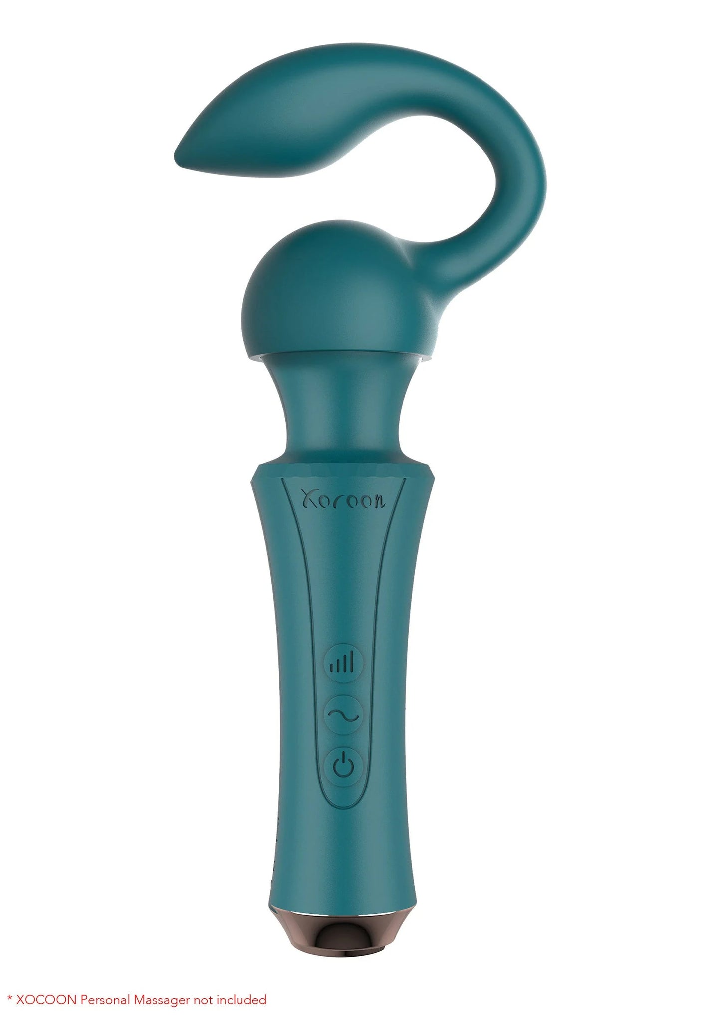 Xocoon persoonlijke massager, groen met gebogen opzetstuk bovenop