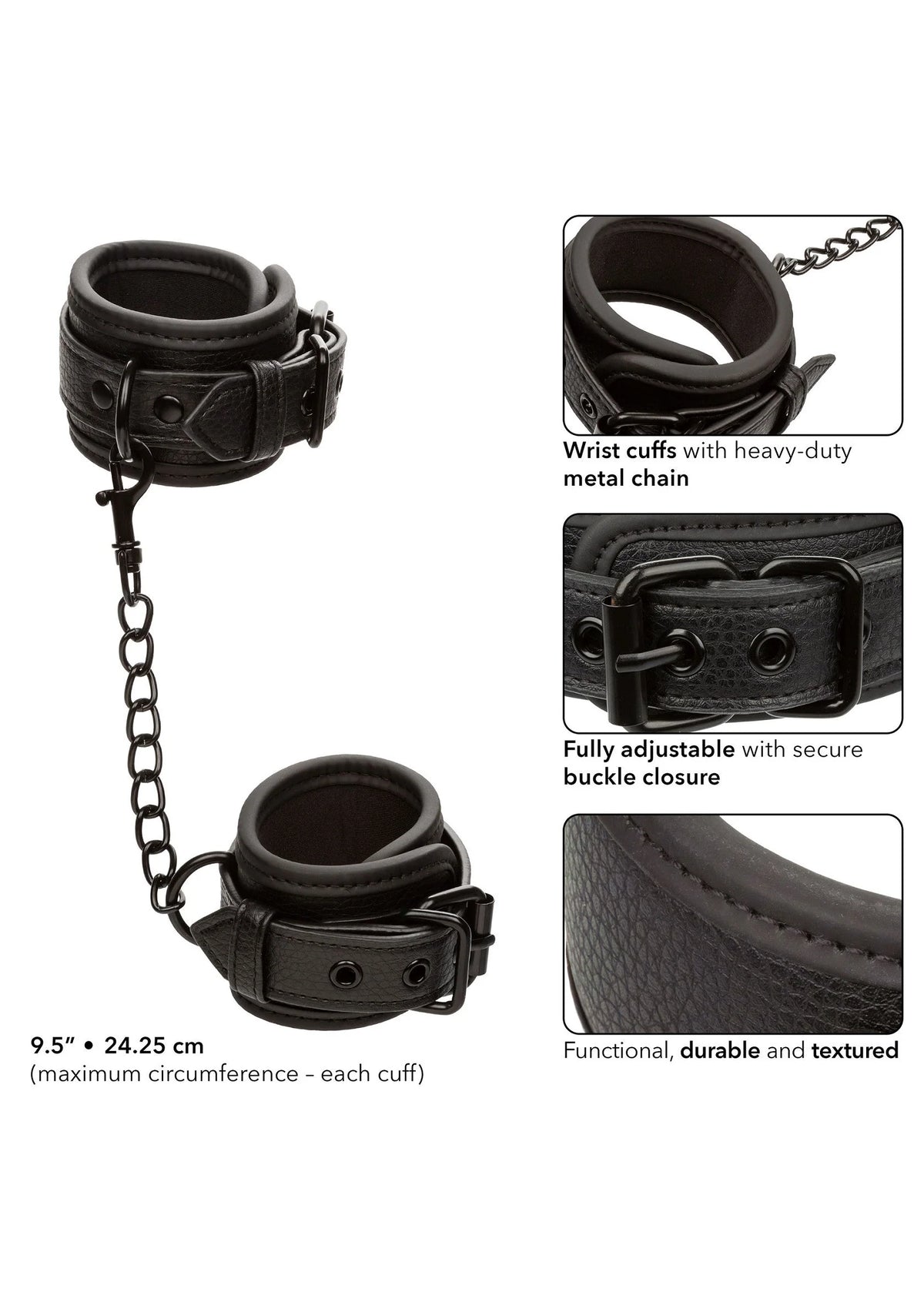 Bestel: Nocturnal Wrist Cuffs by CalExotics - bij Happytoys.nl, happytoys.be, Happytoys.ae: erotische sex webshop | liever Happy dan Easy ⭐⭐⭐⭐⭐