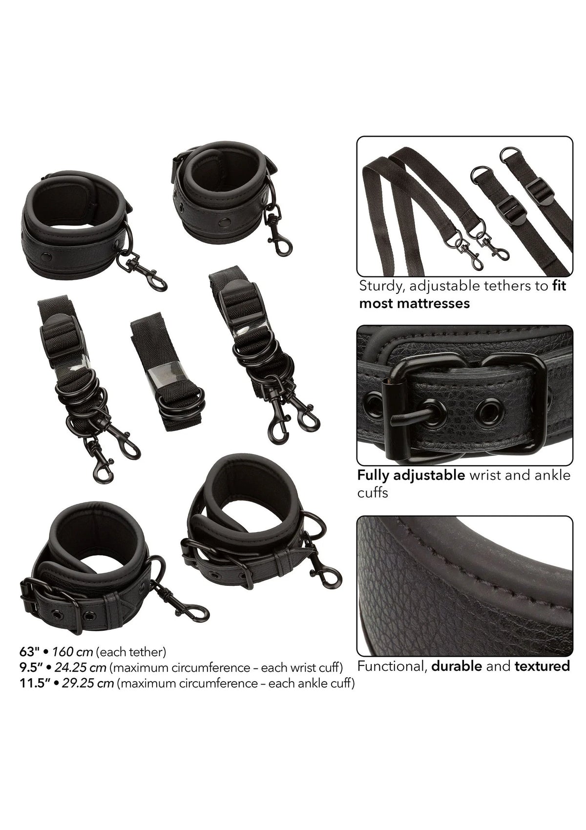 Bestel: Nocturnal Bed Restraints by CalExotics - bij Happytoys.nl, happytoys.be, Happytoys.ae: erotische sex webshop | liever Happy dan Easy ⭐⭐⭐⭐⭐