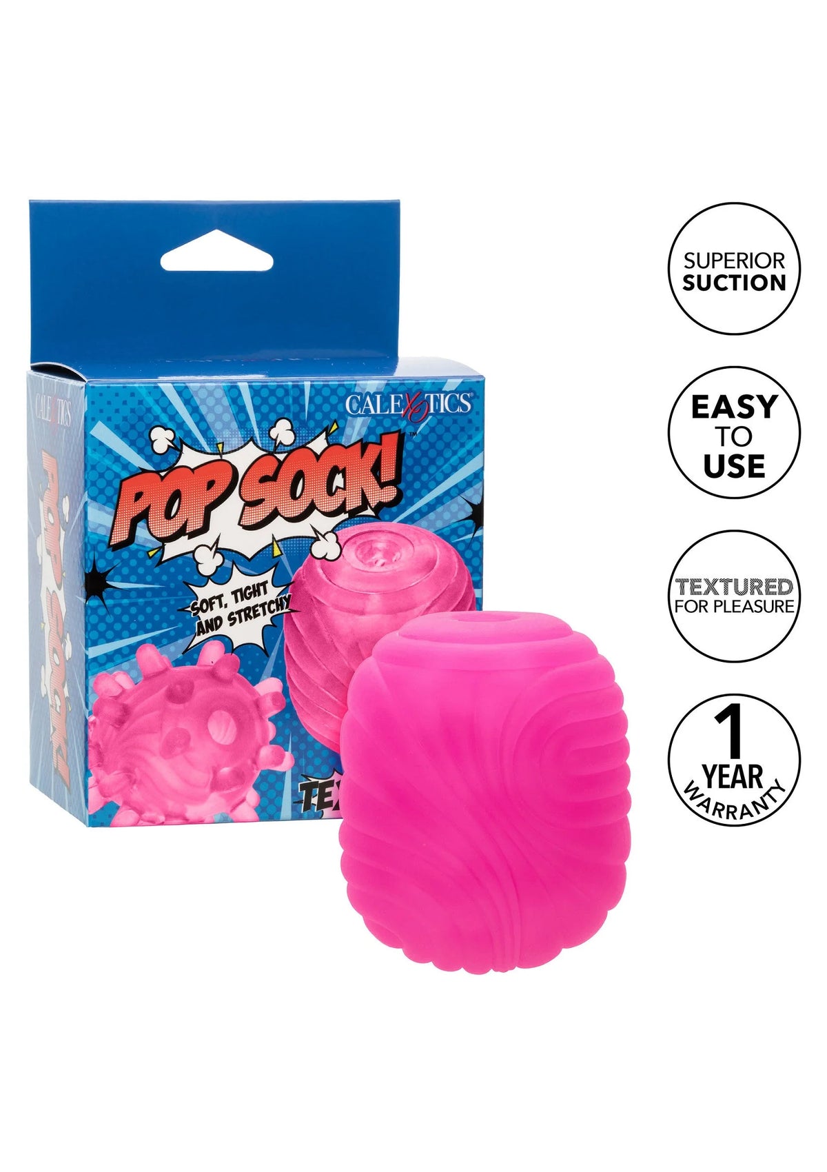 Bestel: Pop Sock Textured Stroker by CalExotics Pop Socks - bij Happytoys.nl, happytoys.be, Happytoys.ae: erotische sex webshop | liever Happy dan Easy ⭐⭐⭐⭐⭐