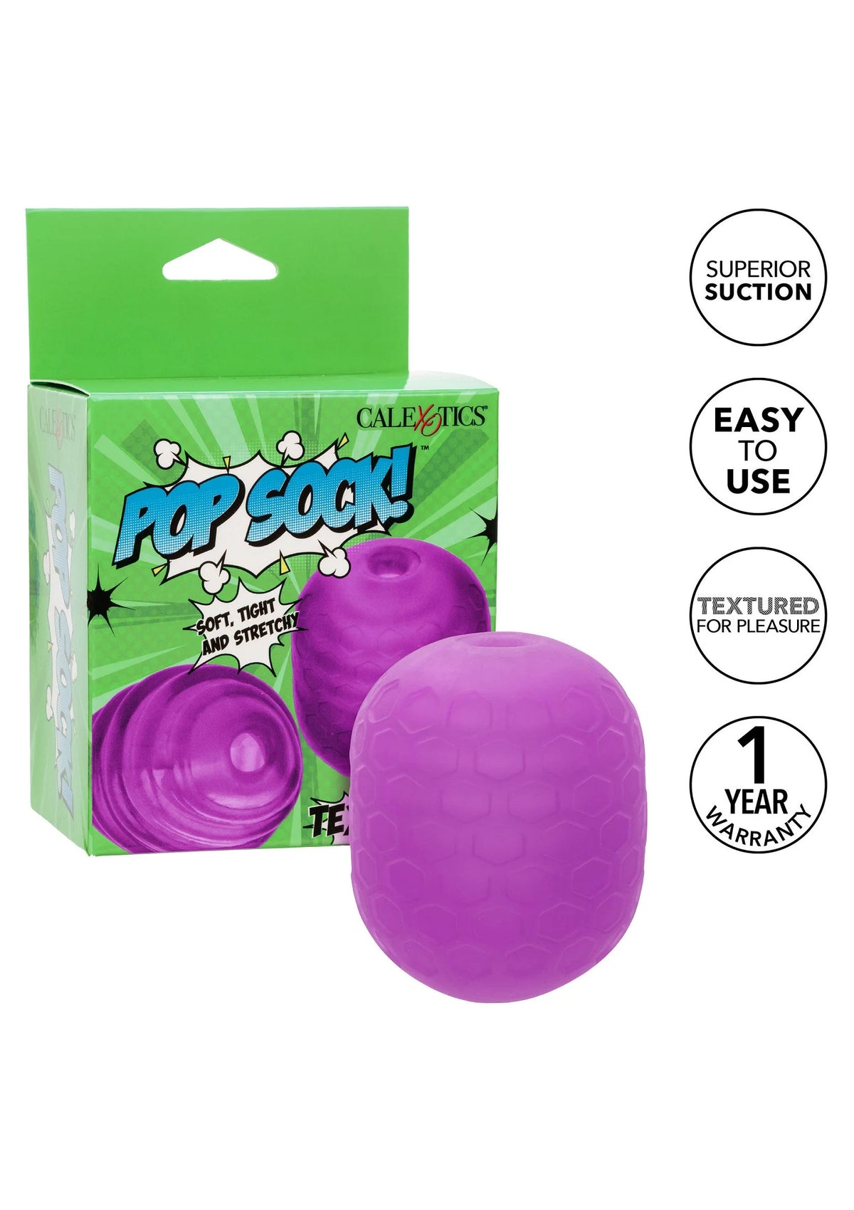 Bestel: Pop Sock Textured Stroker by CalExotics Pop Socks - bij Happytoys.nl, happytoys.be, Happytoys.ae: erotische sex webshop | liever Happy dan Easy ⭐⭐⭐⭐⭐