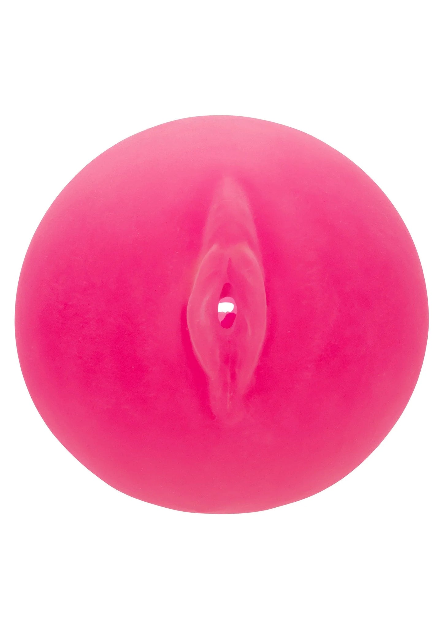 Roze pop-sok speeltje met ronde opening; extreme close-up
