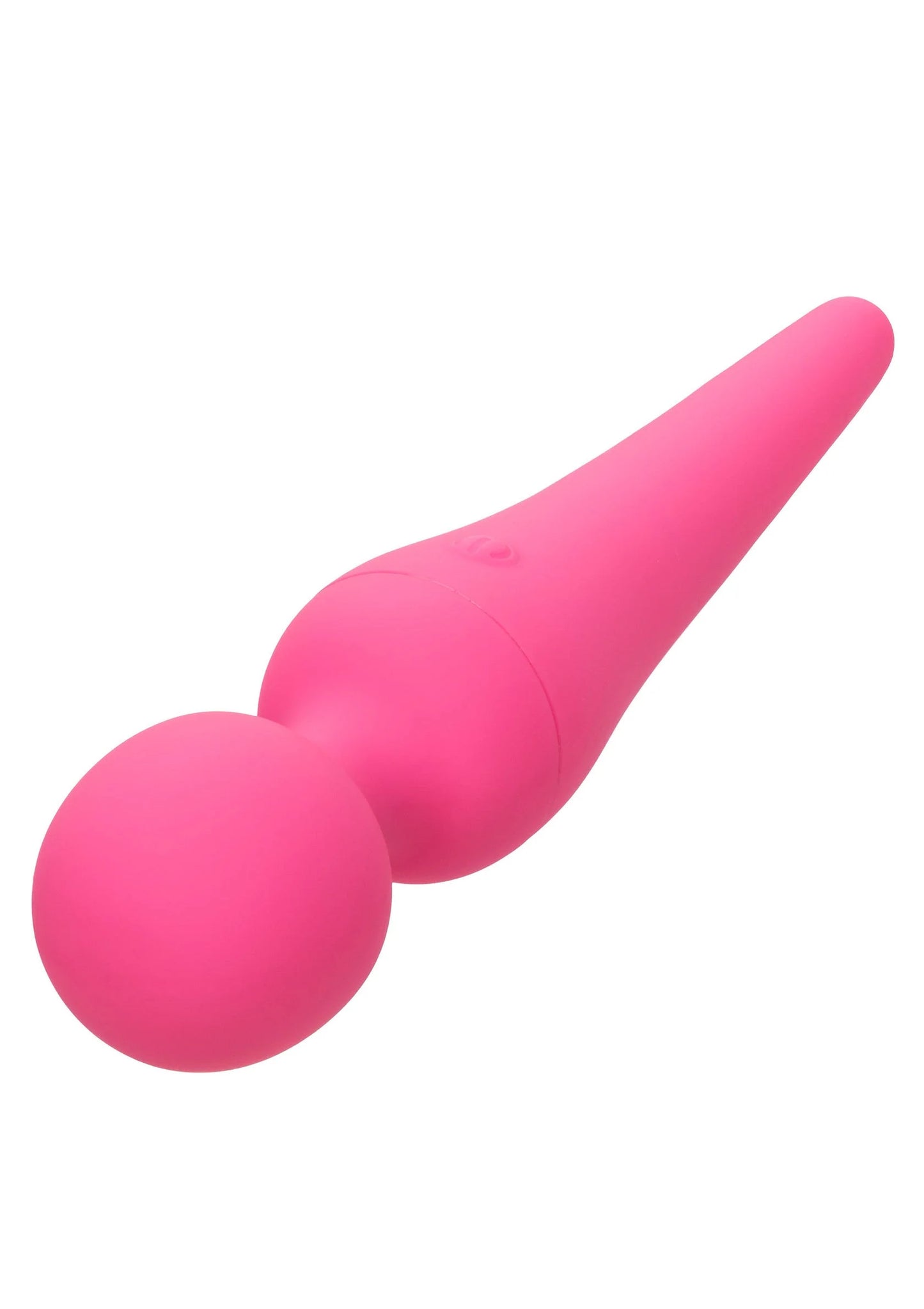 Roze body-wand vibrator, schuine weergave met ronde kop en gladde steel