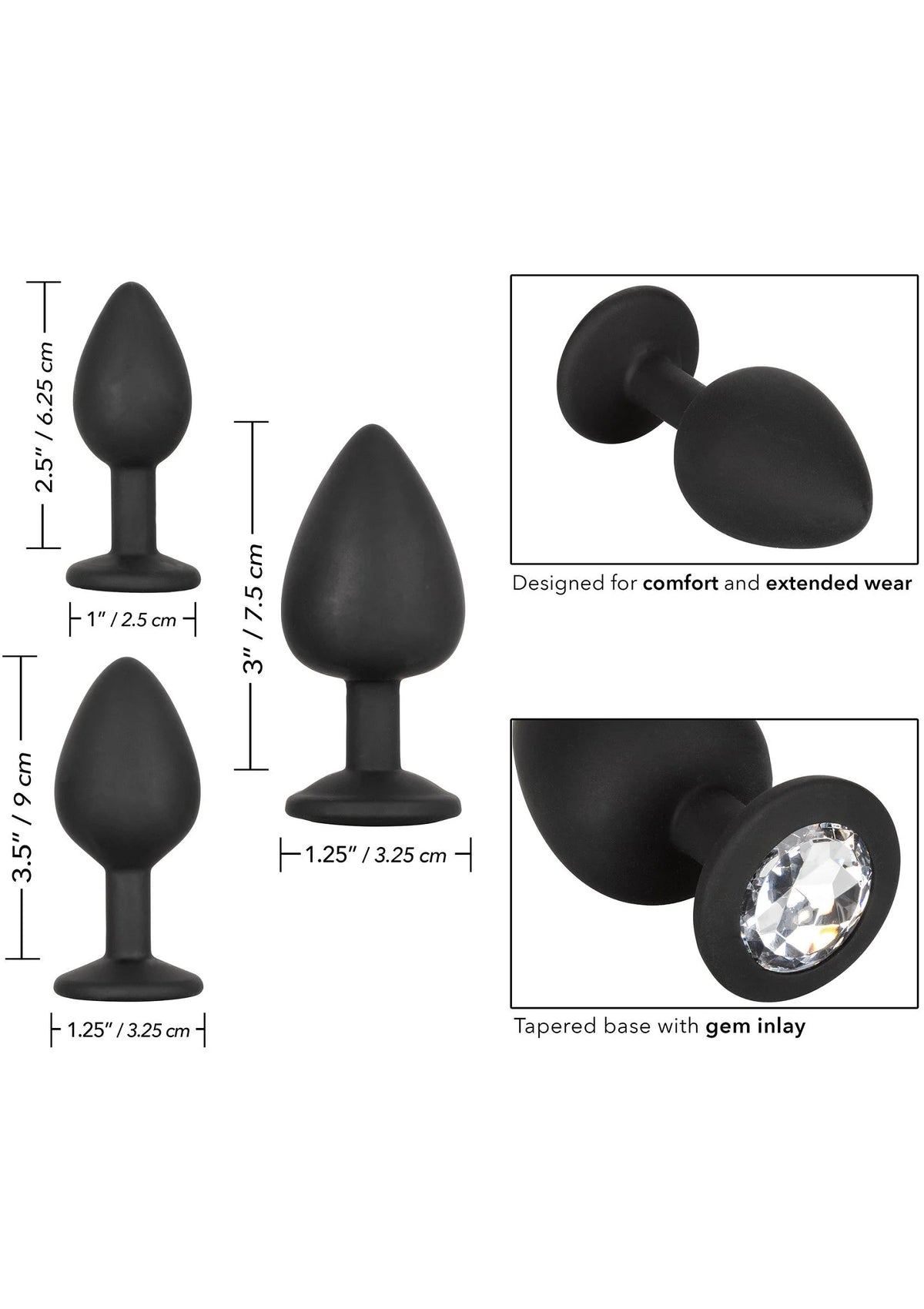 Bestel: Silicone Gem Anal Kit by CalExotics - bij Happytoys.nl, happytoys.be, Happytoys.ae: erotische sex webshop | liever Happy dan Easy βββββ