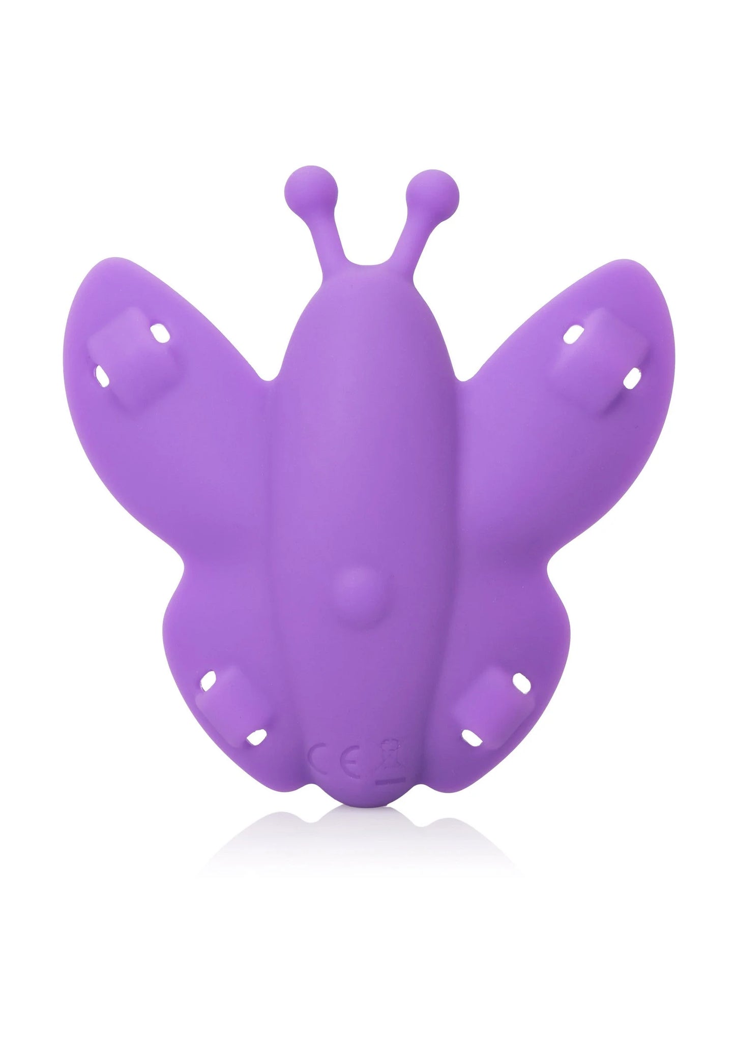 Paarse vlinder-vibrator met afgeronde vleugels en kleine knopdetails