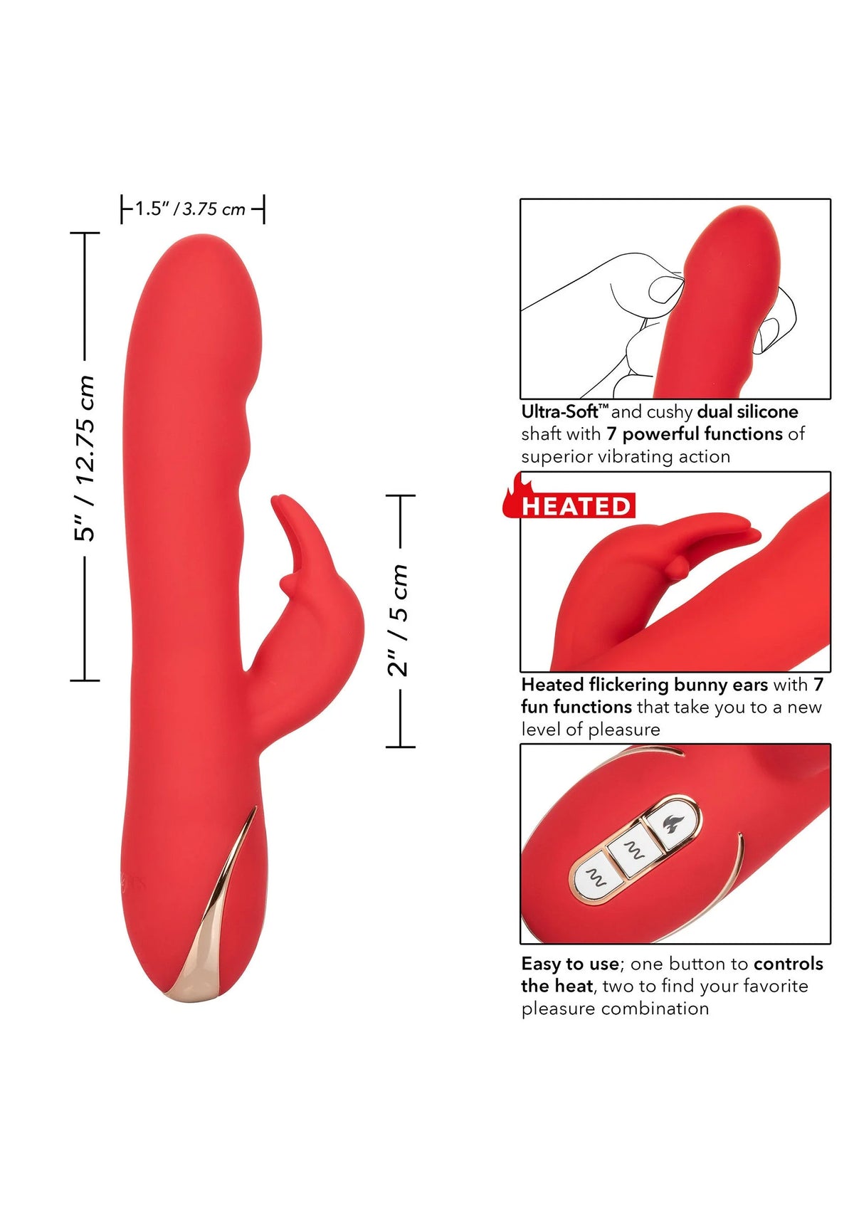 Bestel: Jack Rabbit Signature Heated Silicone Ultra - Soft Rabbit by CalExotics - bij Happytoys.nl, happytoys.be, Happytoys.ae: erotische sex webshop | liever Happy dan Easy βββββ