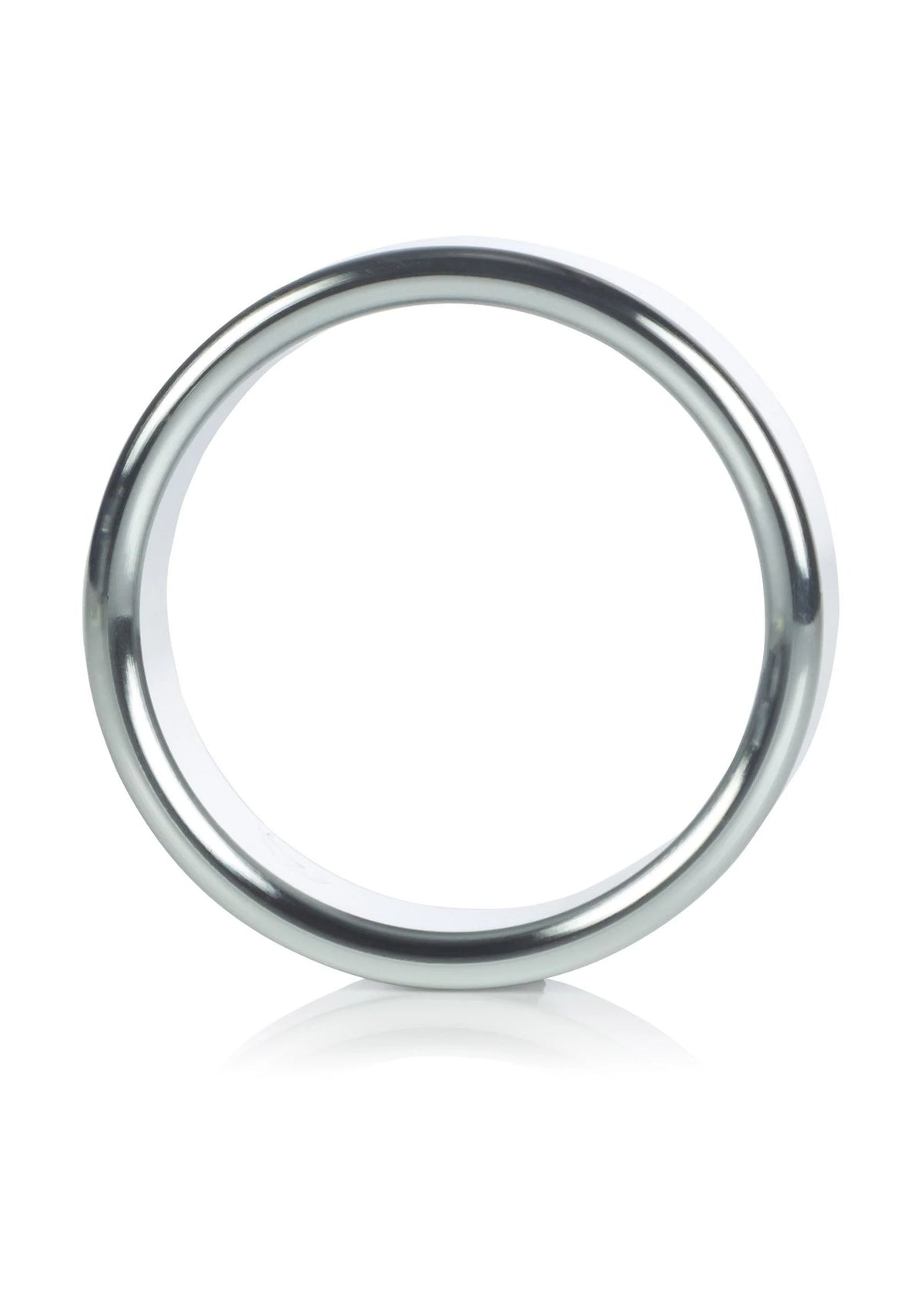 Ronde zilverkleurige metalen ring (large), glad oppervlak, glanzende afwerking